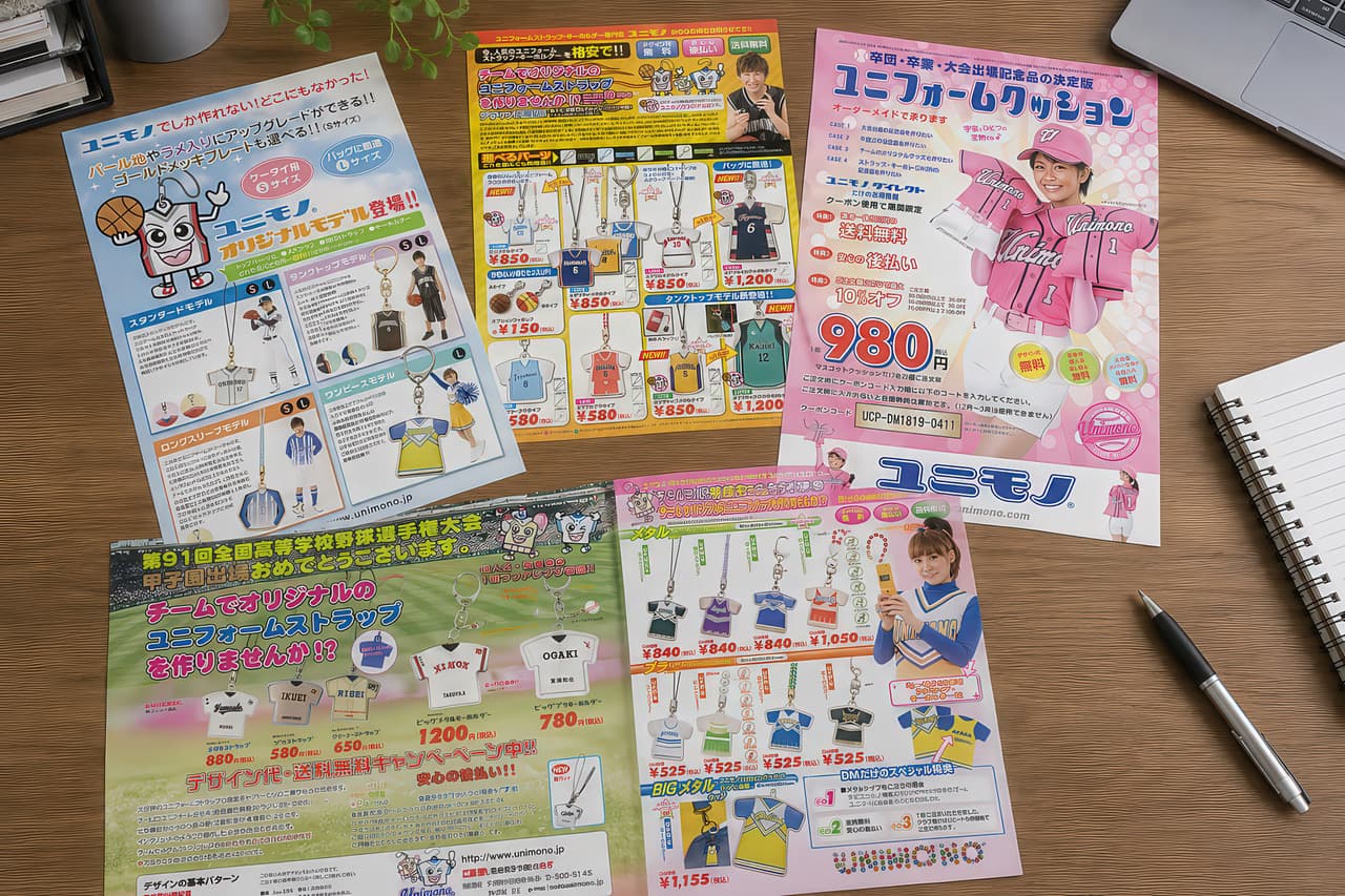 創業当初、全国のチームへ届けたDMチラシ