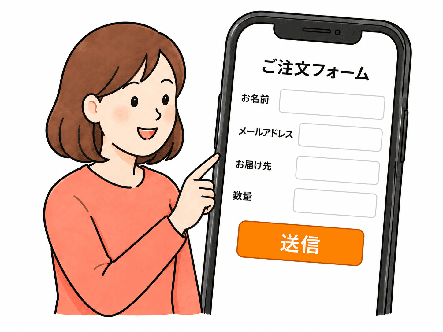 ご注文フォームを送信するイラスト